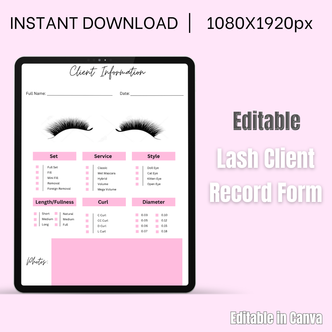 Lash Client Record Form